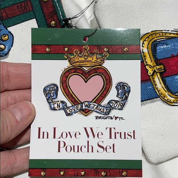 Brighton zip wristlet duo bag white canvas NWT - Picture 3 of 10